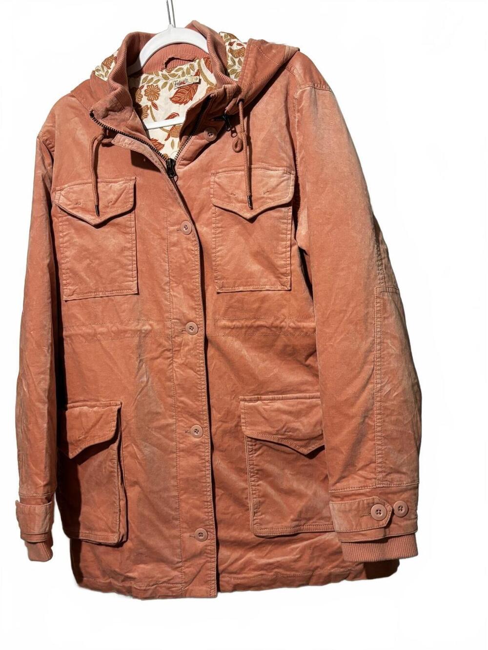 FAHERTY womens jacket Pink with Removable Hood Full Zip and Buttons